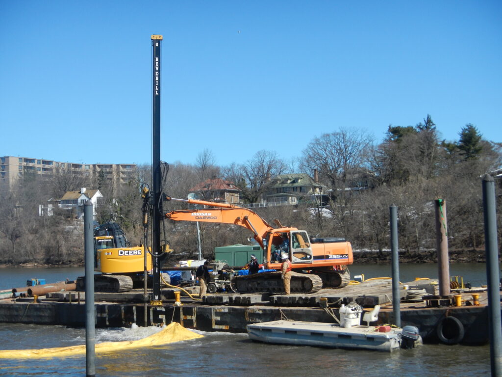 REV Drill on barge for marine application