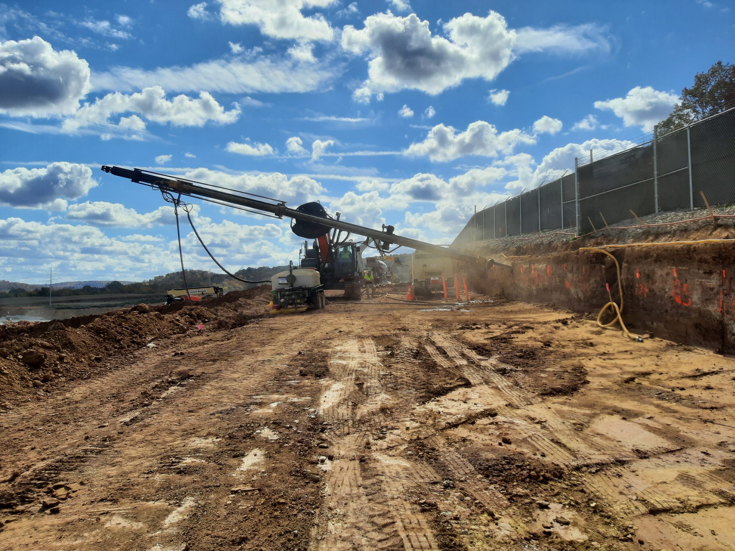 The rocket launcher drill in action at a job site